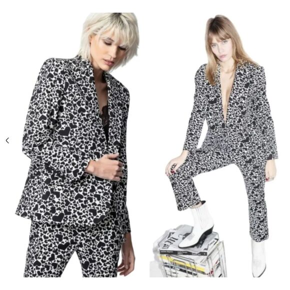 Zadig & Voltaire Black and White Patterned Blazer - Picture 1 of 8